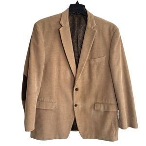 Chaps Ralph Lauren Corduroy Blazer Sport Coat Jacket Mens Sz 46R Elbow Patches